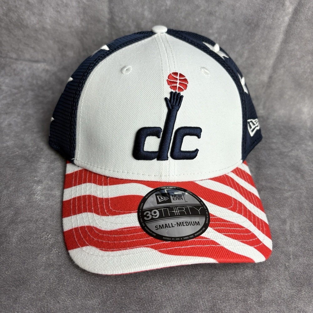 Washington Wizards New Era 39Thirty S/M White American Flag Stripes‎ NBA NEW